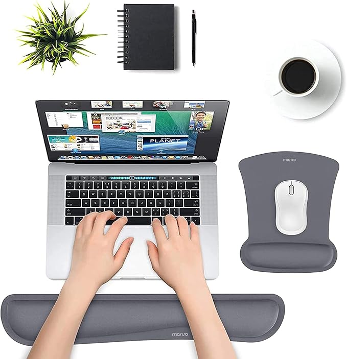 MOSISO Wrist Rest Support for Mouse Pad & Keyboard Set, Ergonomic Mousepad - Image 2