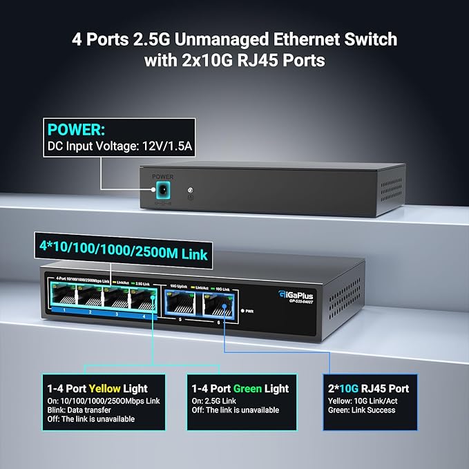 6 Ports 10Gb Unmanaged Ethernet Switch - Image 2