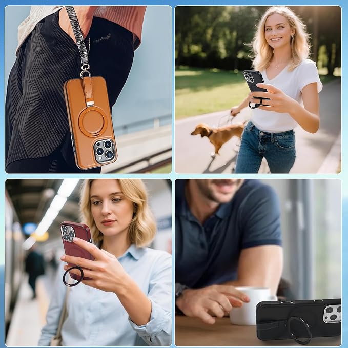 Leather Case, Suitable for iPhone 16 Case, Invisible Magnetic Design, Equipped - Image 5