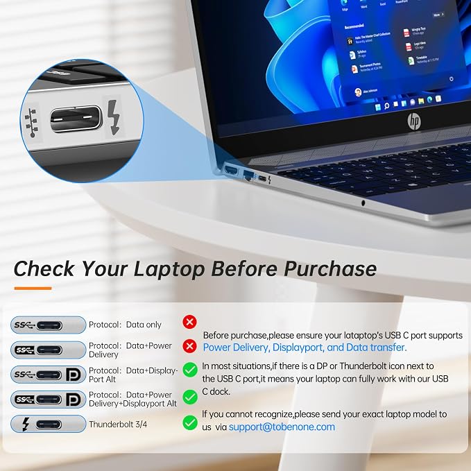 TobenONE USB C Docking Station Dual Monitor - Image 9