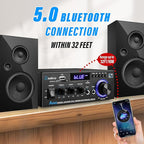 Daakro AK45 Stereo Audio Amplifier, 300W Home 2 Channel Wireless Bluetooth 5.0 - Image 4