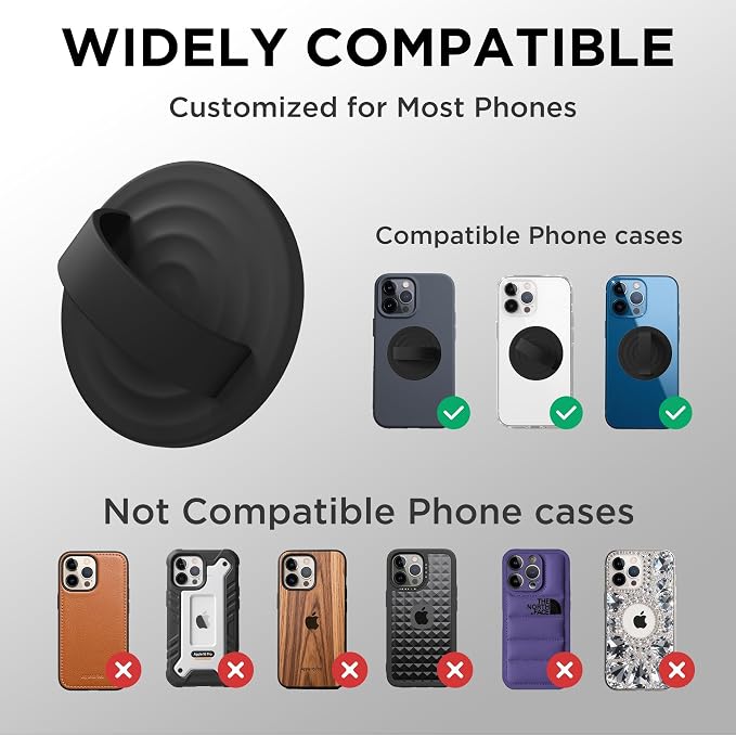 Magnetic Phone Ring Grip Holder, Silicone Finger Loop Grip, Compatible - Image 7