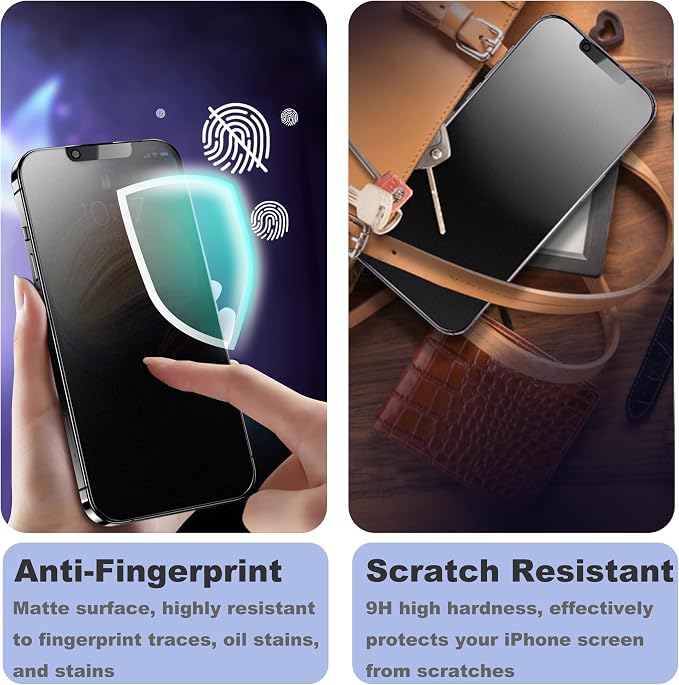 Matte Privacy Screen Protector for iPhone 14/iPhone 13Pro /13 Screen Protector - Image 5