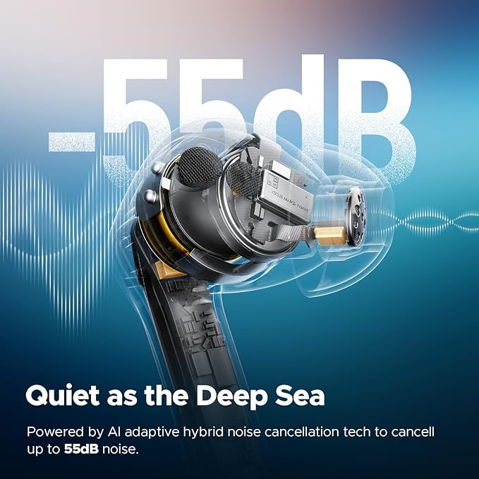 SoundPEATS Air5 Pro Adaptive Hybrid Noise Cancelling Wireless Earbuds, Qualcomm - Image 3