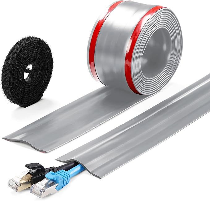 16.4ft Soft PVC Cord Cover, Self-Adhesive Cable Hider by ZhiYo