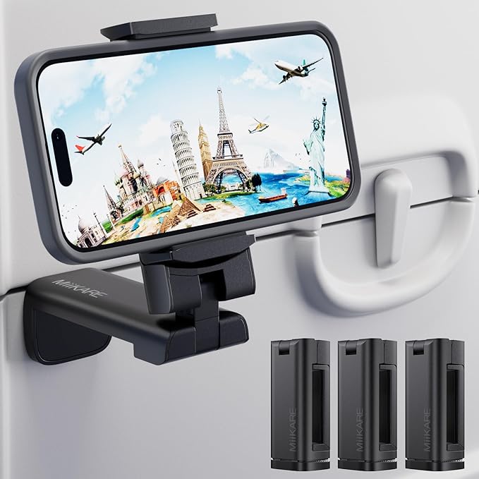 MiiKARE Airplane Travel Essentials Phone Holder, Universal Handsfree Phone Mount by MiiKARE