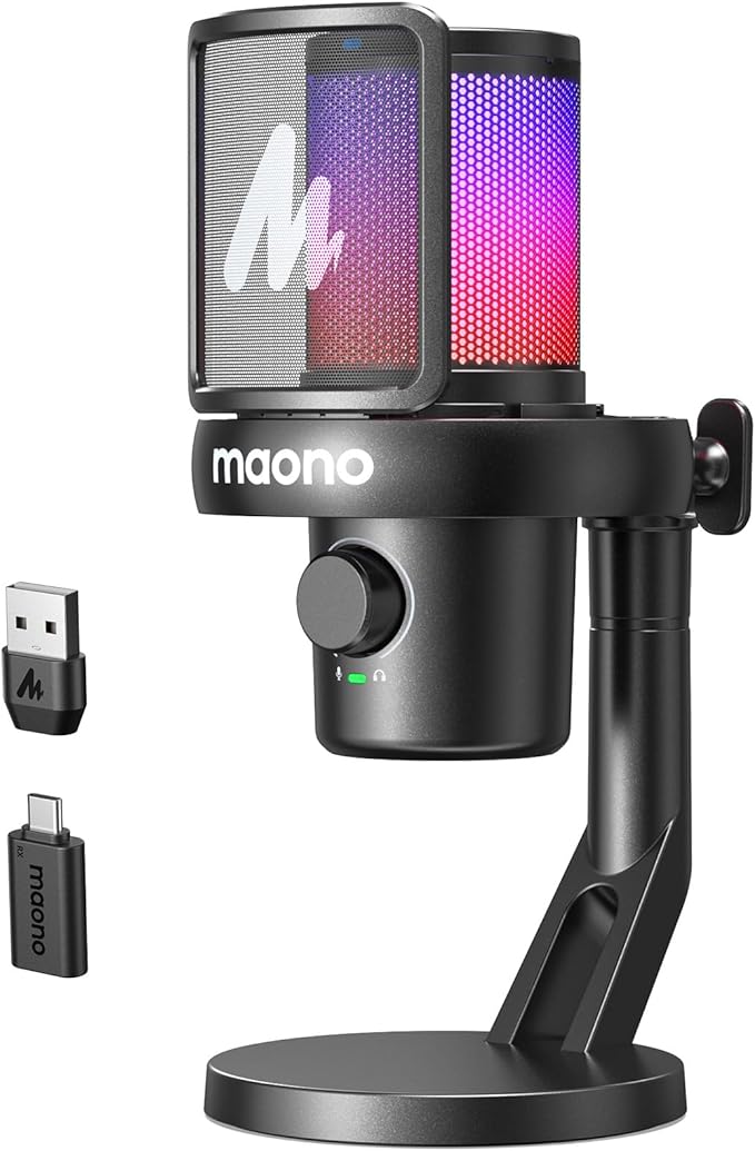 MAONO Wireless Microphone for PC, Gaming Streaming Condenser Mic by MAONO