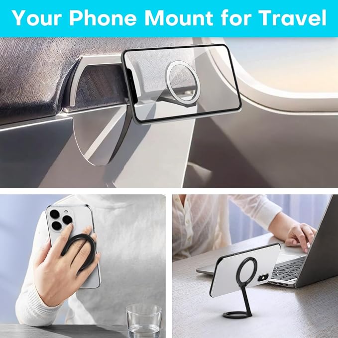 Mini Airplane Magnetic Phone Holder, MagSafe Compatible Magnetic Travel Phone - Image 3