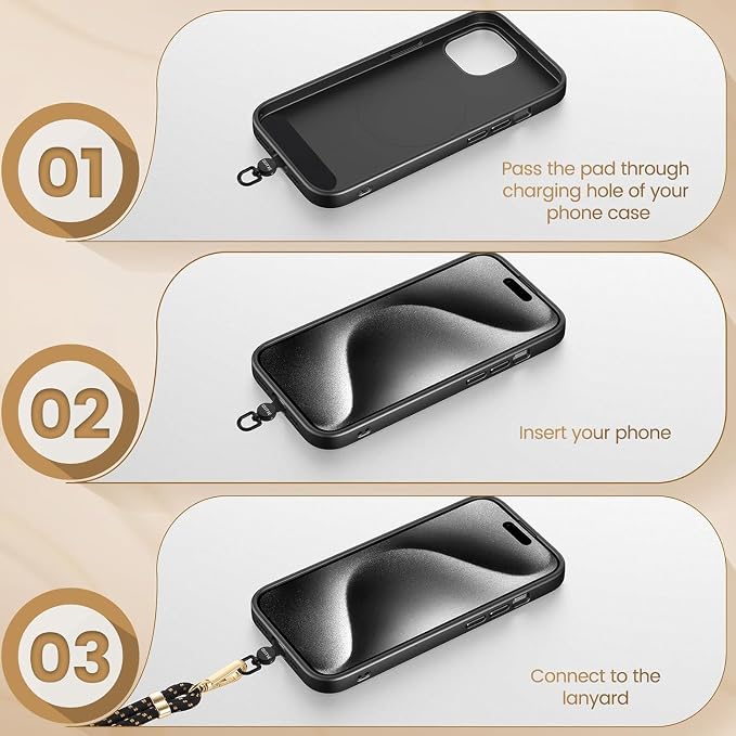 OUTXE Phone Tether Tab Rotatable 360°, 4 Pack TPU Phone Lanyard Patch - Image 5