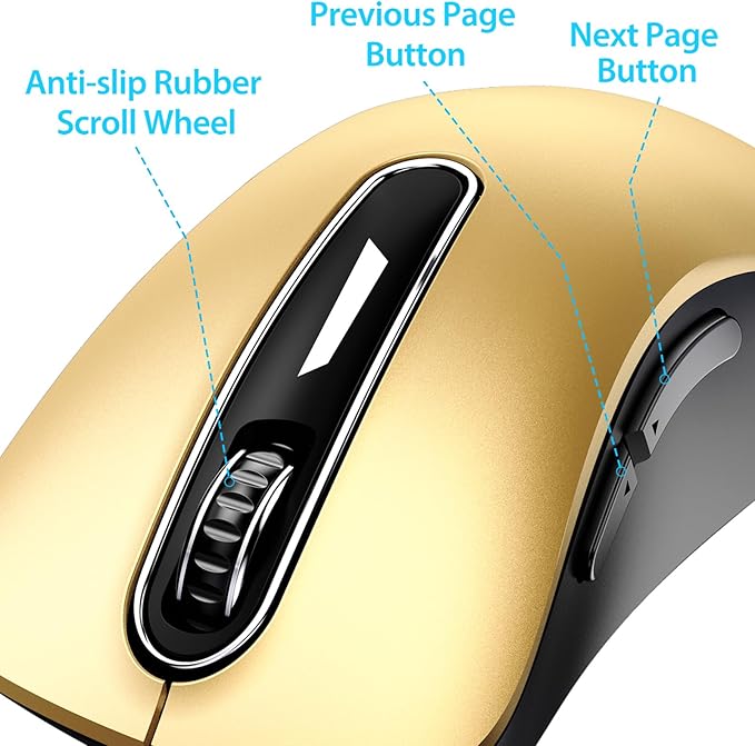 memzuoix 2.4G Wireless Mouse, 1400 DPI Mobile Optical Cordless Mouse - Image 3