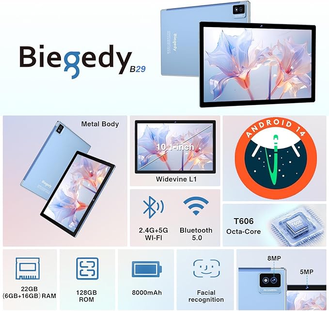 Android Tablet with Keyboard, 10 inch Android 14 Tablets 22GB+128GB, Octa-Core - Image 4