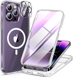 Miracase Magnetic for iPhone 14 Pro Case 6.1 inch, Upgrade Full-Body Clear by Miracase