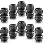 QILIPSU 10pcs M20SL Long Thread Cable Gland Waterproof IP68 Nylon Strain Relief by QILIPSU