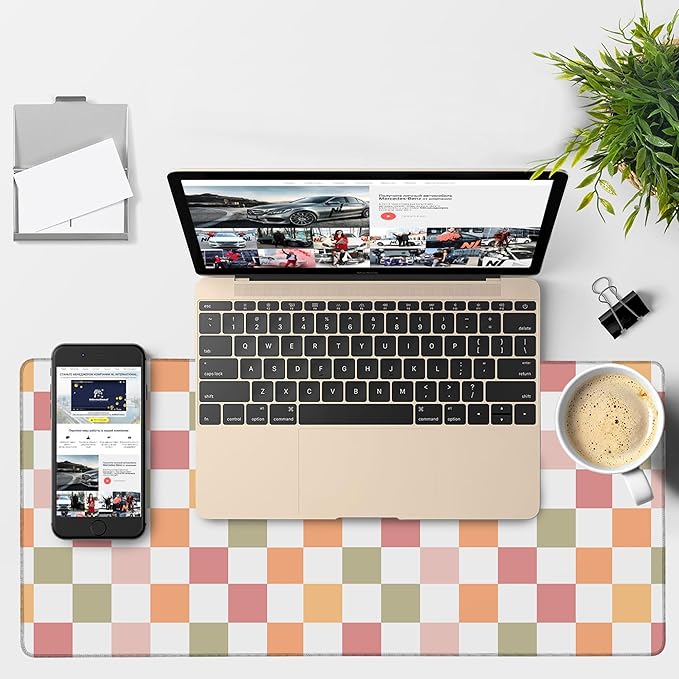 Gaming Desk Pad Large Extra Length Multicolored Chess Board Mouse Pad Keyboard - Image 4