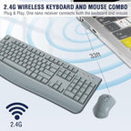 Wireless Keyboard and Mouse Combo, EDJO 2.4G Full-Sized Ergonomic Computer - Image 3