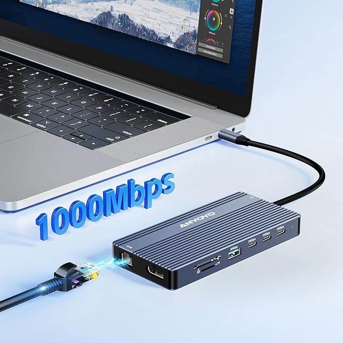 USB C Hub USB C Docking Station Dual Monitor14-IN-1 Triple Display Multiport - Image 7