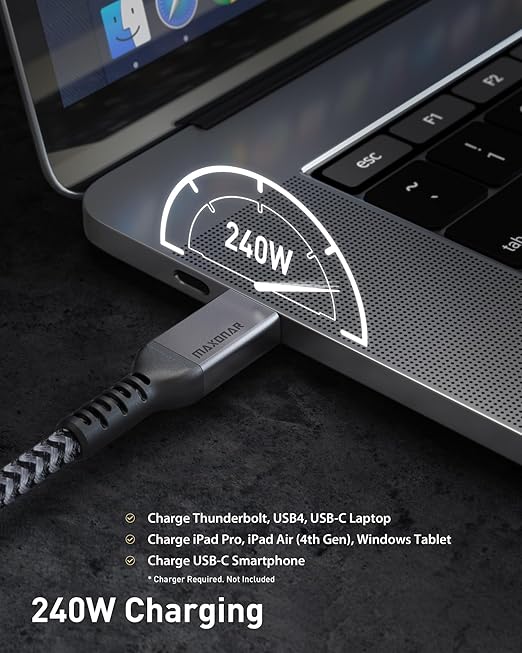 Maxonar Thunderbolt 4 Cable, Short Thunderbolt Cable 40Gbps - Image 4