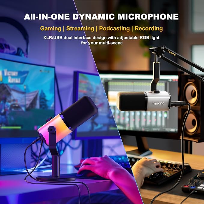 MAONO Dynamic Gaming Microphone: USB/XLR Streaming Mic - Image 2
