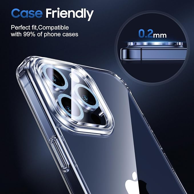 UniqueMe for 3 Pack iPhone 15 Pro/iPhone 15 Pro Max Camera Lens Protector - Image 6