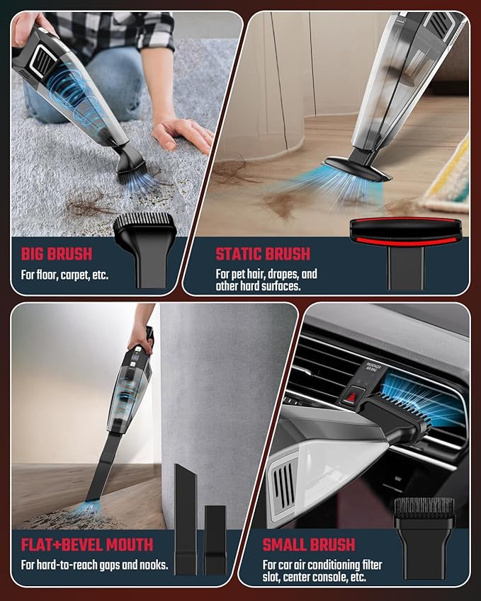Handheld Vacuum Cordless, 9000PA Strong Suction, 2 Suction Modes, Fast Type-C - Image 3