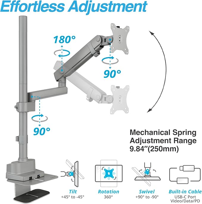 AVLT Single 40 Inch Monitor Arm Pole Top Mount - Image 4