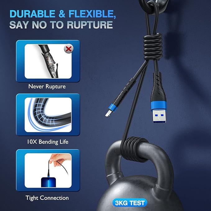 OIITH MFi Certified Short for iPhone Charger Cable 3 Pack 1 Ft, 12 inch for - Image 5