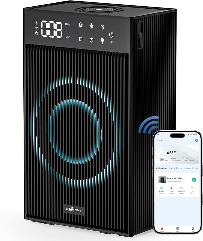 CleanForce Rainbow Cube | World’s First 4-in-1 Space-saving Air Purifier by CLEANFORCEAIR