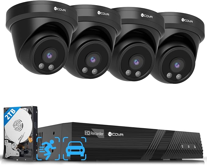 4COVR Security Camera Outdoor System, Person Vehicle Detection & Night Vision by 4COVR