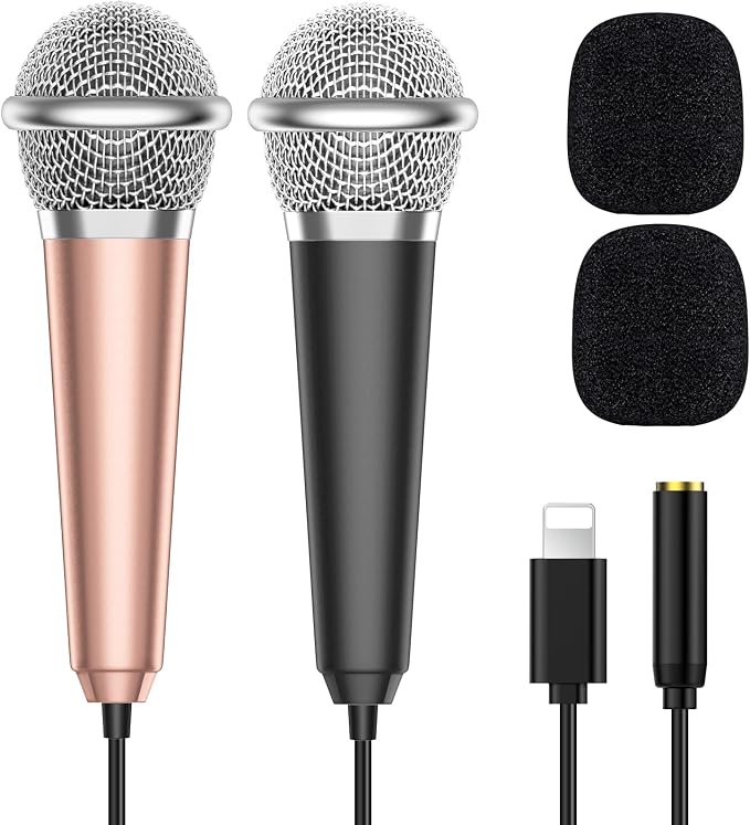 2PCS Mini Microphone for iPhone iPad Small ASMR Tiny Microphone for Voice Video by PoPvoice