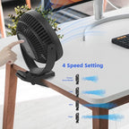 ATEngeus USB Desk Fan, Rechargeable Portable Fan, 8-Inch Clip on Fan, 10000mAh - Image 2