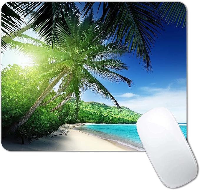 Beach in Sunset Mouse Pad, Non-Slip Rubber Base Wireless Gaming MousePads by CANFLASHION