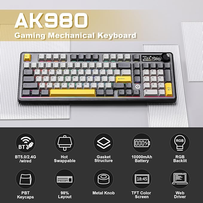 AJAZZ AK980 Wireless Keyboard - Image 2