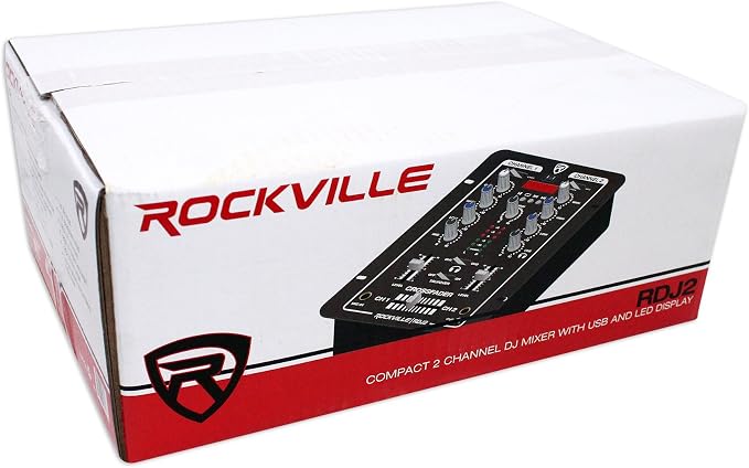 Rockville RDJ2 2-Channel DJ Mixer USB Playback, Cue Monitor, 4 Line Inputs - Image 5