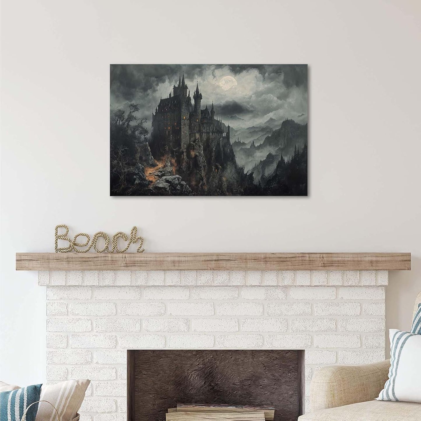 JFHCQJPK Vintage Castle Poster Dark Academy Victorian Gothic Castle Wall Art Poster Moody Mystical Art Print Suitable for Home Living Room Bedroom20x30in Frameless