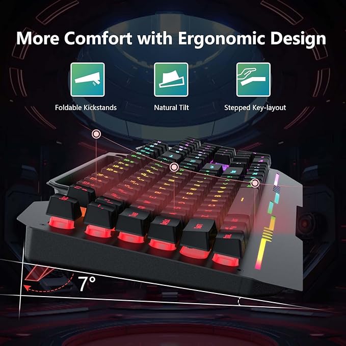AULA Gaming Keyboard, T102 104 Keys Gaming Keyboard and Mouse Combo - Image 3