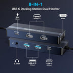 ACASIS USB C Docking Station Dual Monitors, 8-in-1 Laptop Docking Station - Image 2