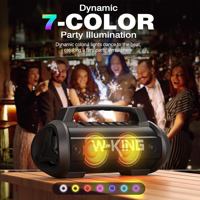 W-KING Portable Speakers Bluetooth Wireless, 120W Max Loudest Bluetooth Speaker - Image 6