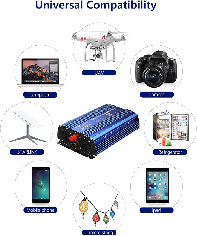 Power Inverter 1100 watt 12V DC to 110V 120V AC 1000w Inverter - Image 4