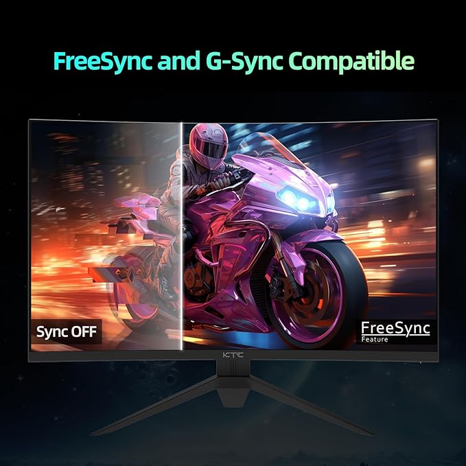 KTC 32 inch Curved Gaming Monitor, 180Hz 1ms MPRT, 2K 1440P 144Hz Monitor - Image 6