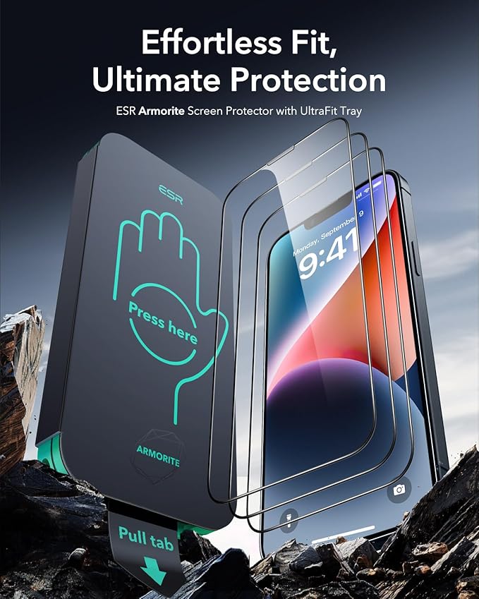 ESR 3 Pack 9H+ Glass for iPhone 13 Pro Max/iPhone 14 Plus Screen Protector - Image 2