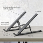 Laptop Stand for Desk, Adjustable Laptop Riser ABS+Silicone Foldable Portable - Image 5