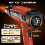 ROMECH 1500W Heavy Duty Heat Gun, Variable Temperature Control Hot Air Gun Kit - Image 2