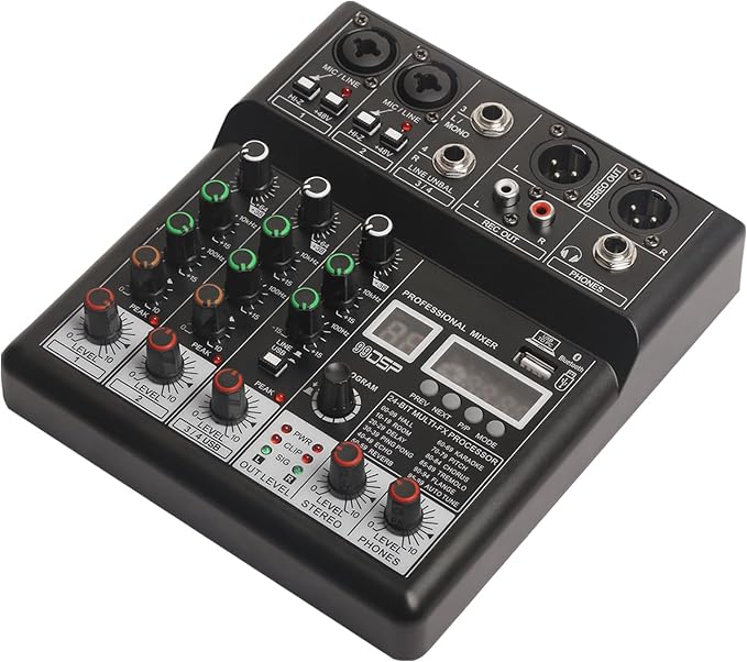 Dj Mixers, 4 Channel Audio Mixer, Sound Board - Image 2