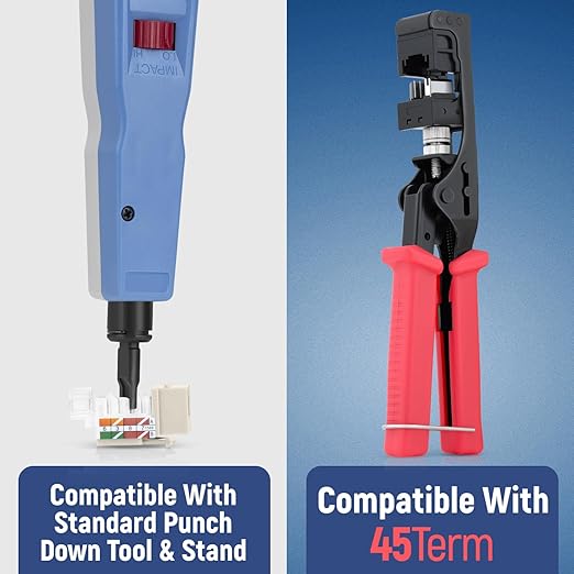 Everest 45° Angled RJ45 Cat6 Keystone Jacks 10-Pack in Light Almond - Image 5
