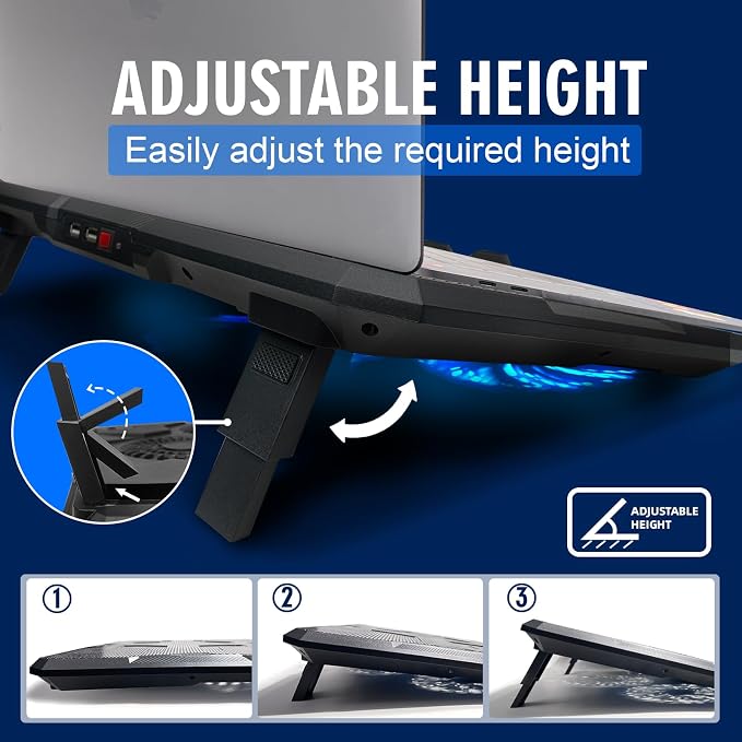 NAGAN Laptop Cooling Pad with 3 Fans, Ergonomic Cooling Pad - Image 2