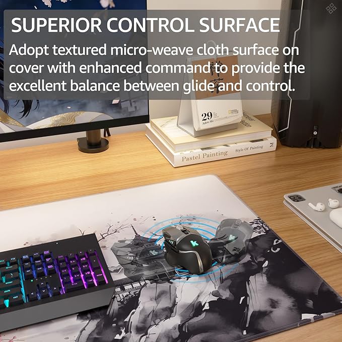 KTRIO Large Gaming Mouse Pad Desk Mat, Superior Micro-Weave Cloth, Non-Slip - Image 2