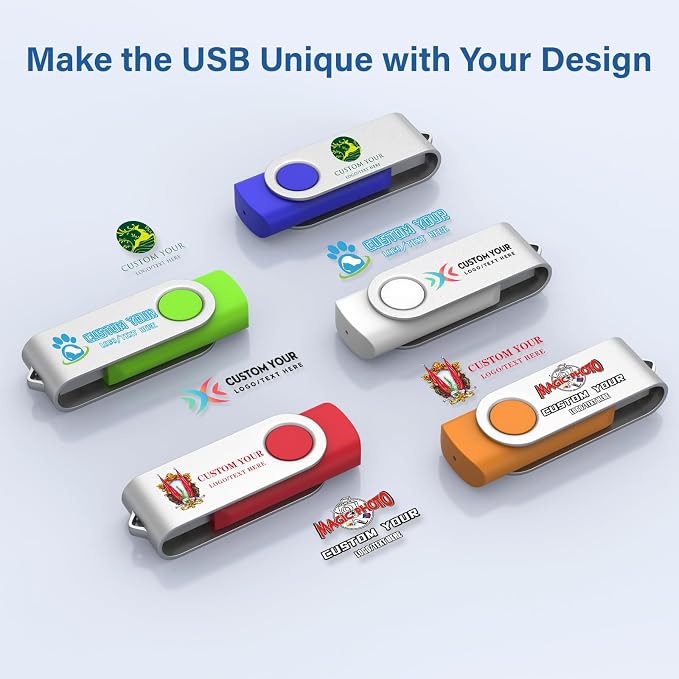 Personalized Flash Drives 512MB, Wooolken Customizable USB 2.0 Thumb Drives - Image 5