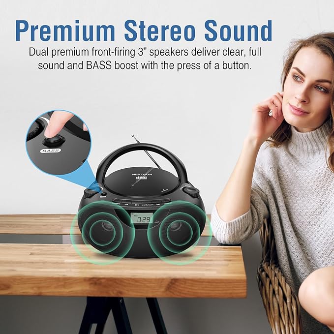 Nextron Portable CD Player Bluetooth Boombox - Image 3