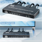 2x2 HDMI Switch Splitter, HDMI 2.1 Switcher 2 in 2 Out 8K@60Hz 4K@120Hz - Image 7