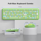 KNOWSQT Wireless Keyboard and Mouse Combo, Pale Green Full-Sized 2.4G Silent - Image 8